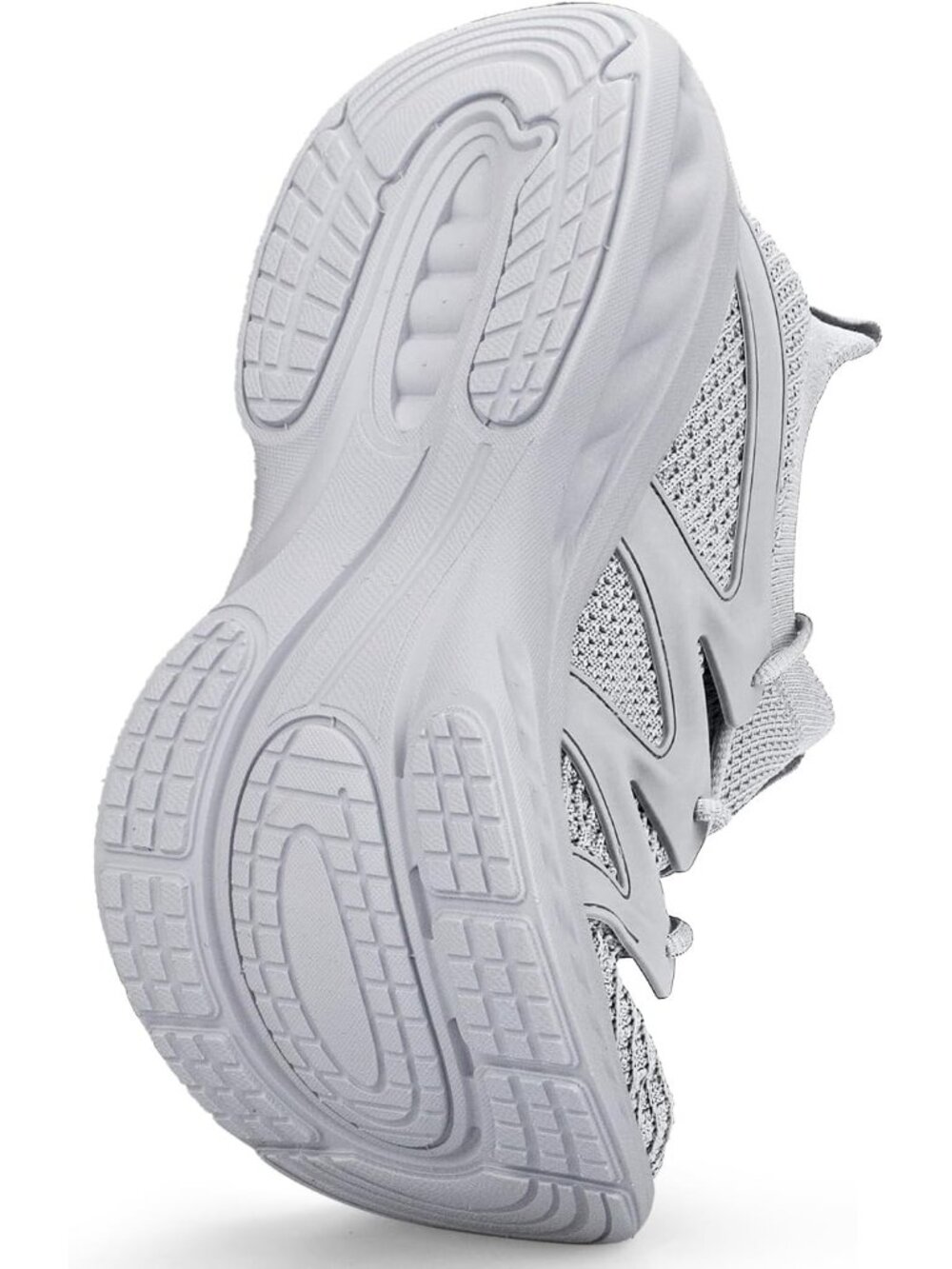 Men's Light Grey Breathable Non Slip Running Athletic Gym Tennis Sneaker Shoes - Picture 4 of 6